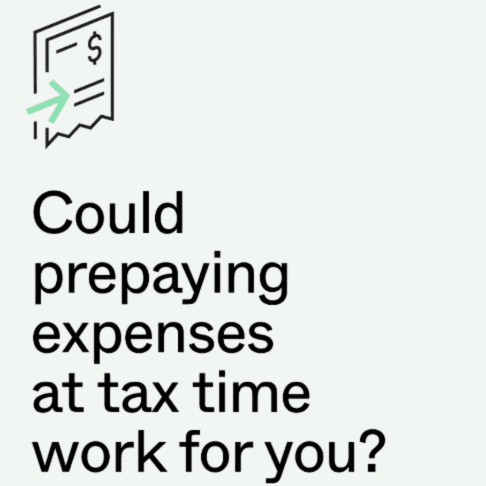 Prepaying expenses before tax time