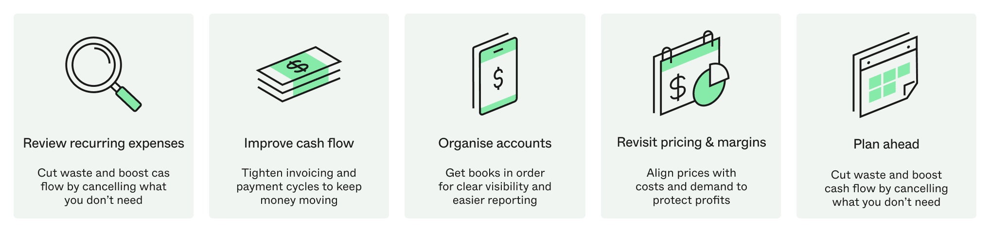 Tidy up your finances infographic